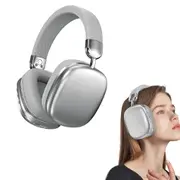 Wireless Bluetooth Headphones with Mic Noise Reduction Over-Ear Design-Silver