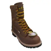 Hypard Men's 8" Composite Toe Waterproof Logger Brown Wide Boot