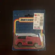 1987 Matchbox Motorcity MB 13 Snorkel Fire Engine NIB. Damage To Plastic