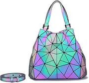 [Gupiar] Geometric Lattice Luminous Shoulder Bag Holographic Reflective Cross-Body Bag Geometry Lingge purse Handbags
