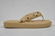 Chanel 23P Beige Quilted Charms Padded Pool Thong Logo Mule Slide Flat Sandal 36