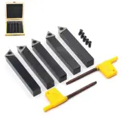 1/2" Mini Lathe Indexable Carbide Turning Tool Holder 5 Pieces/Set,Metal Lath...