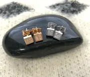 Gold Silver Square Stud Cubic Zirconia Men Hip Hop Earrings Gift for Men 5mm
