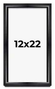 12x22 Shadow Box Frame Black | 1.25 inches Deep Real Wood Contemporary Shadowbox
