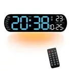 LCD Digital Alarm Clock Multifunction LED Wall Clock Display with Alarm,9560
