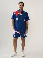 Mens Printed Short Australia Flag Blue