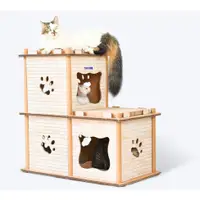 在飛比找蝦皮購物優惠-貓用洋房 貓抓板 大瓦楞紙貓爬架 瓦楞紙雙層貓屋 組合貓抓板