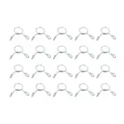 Fuel Line Hose Clips, 20pcs 6mm 65Mn Steel Tubing Spring Clamps (Silver)