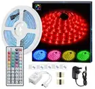 12V SMD LED 5050RGB Bright Flexible Strip Light Lamp+44 Key Remote Controller 5M