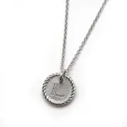 New DAVID YURMAN Cabled Round Initial L 18" Necklace in White 18K & Gold Diamond