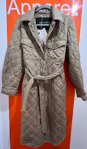 Weekend Max Mara Learco Quilted, Belted Coat, Camel, Size 10, New, RRP £475, B87