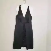 White House Black Market Aidan Mattox Sleeveless Black Cocktail Dress Size 10