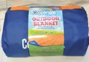 Vtg Coppertone Beach Outdoor Blanket Water Resistant Backing 59" X 50"