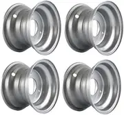 YC Yier 4pcs Silver ATV Wheel Tire Rim 6 Inch Rim 3-hole 78mm Spacing for 145/70-6 Wheel Rim Tire 70cc 90cc 110cc 125cc ATV Quad Go Kart Buggy 4 Wheelers Mini Bike Taotao Coolster Kazuma