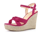 Allegra K Slingback Espadrille Wedge Heel Sandals