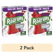(2 pack) Fruit Roll-Ups Fruit Flavored Snacks, Variety Value Pack, 0.5 oz, 20 ct