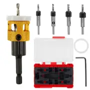 Countersink Drill Bit Set with Adjustable Depth Stop Quick Change Countersink Dr