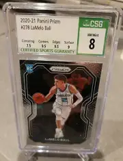 2020-21 Panini Prizm LaMelo Ball Rookie Card CSG 8 Hornets #278 Low POP RC