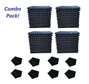 Combo Pack 48 Acoustic Foam Tiles & 8 Bass Trap Panel Studio Soundproofing Wall