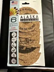 Alaska Collection Coaster Set 6 Differently Illustrated Cork Coasters