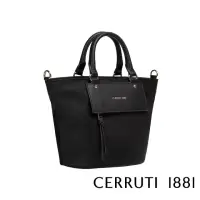 在飛比找momo購物網優惠-【Cerruti 1881】義大利頂級肩背包手提包(黑色 C