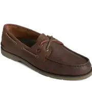 Sperry Men's Leeward 2 Eye Boat Shoes X Lace Brown Sts25396 Size 11 Wide