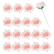25Pcs Peonies Artificial Flowers, Fake Peony Flowers with Stems, Pink White