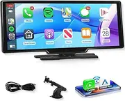 10.26 Inch Portable Wireless Carplay Screen Android Auto Rimoody Car Radio HD Touchscreen with Bluetooth/Airplay/Super Link/Siri//FM Transmitter/AUX Portable Car Stereo