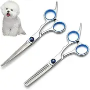 Dog Grooming Scissors Hairdressing Scissors Pet Cat Hair Cutting Trimming Scissor for Hairdressing Hair Cutting Thinning and Texturizing Thinning Scissors for Men Women Children Pets Home Salon Barber