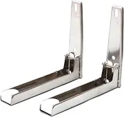 Microwave Oven Stand Stainless Steel Wall Mounting Adjustable Foldable Folding Shelf Brackets with Screws for Home Kitchen Accessories, Max Load 35kg, Silver 507251