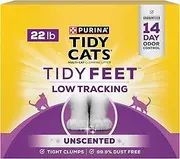 Purina Tidy Cats Tidy Feet Clumping Low Tracking Cat Litter with Odor Control – Unscented - 22 lb. Jug
