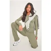 Tall Dark Olive Contour Sculpt Flared Pants, Dark Olive
