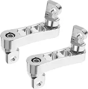 CLISPEED 1 Pair Motorcycle Adjustable Highway Pegs Male Mount Foot Peg Clamp Support Extensions Brackets for Motorcycle Motorbike Silver