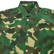 $490 Heron Preston Camo Snap Button Shirt in Military Green Mens Size Medium