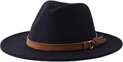 [Jastore] Kids Girls Boys Classic Wide Brim Bowknot Floppy Fedora Hat Wool Felt Bowler Cap