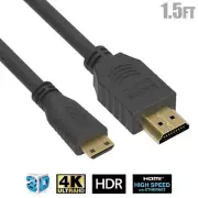 1.5FT HDMI to Mini HDMI Male to Male Cable HDTV 4K 60Hz 2K 32AWG Gold Plated