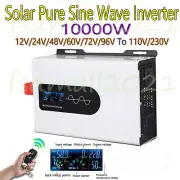 10000W Pure Sine Wave Power Solar Inverter 12V 24V 48V 60V 72V 96V to 110V-230V