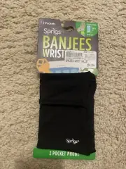 Sprigs Banjees Wrist Wallet Adult Black Zipper Running Beach Gym Reversible