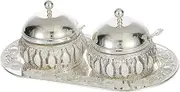 B Baosity Condiment Jar Kitchen Spice Container with Lid Spoon and Tray Sugar Container Box Condiment Canisters Pots for Spice Kitchen