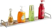 Bathroom Shelf Shower Organiser Wall-Mounted Stainless Steel Square Punch Free Glue Hook up Drain (Color : A, Size : 50x12cm)