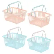 Mini Shopping Baskets with Handles Small Tiny Baskets, 4Pcs, Blue/Pink