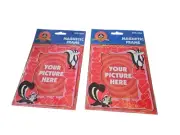 Vtg Pepe Le Pew & Penelope Photo Frame Magnetic Mini Valentines 1999 Heart Set 2