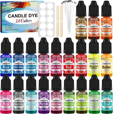 Candle Dye – 21 Colors, Oil-Based, Highly Concentrated Wax Melt Color for Candle