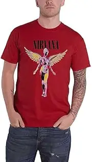 [Rock Off officially licensed products] Nirvana T Shirt In Utero Band Logo Official Unisex Red S