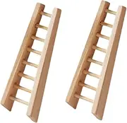 TOYANDONA 2pcs Mini Wooden Staircase Adornment for Mini House Decor Realistic Photo Prop for Garden