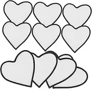 CLISPEED 10Pcs DIY Sublimation Blank Heat Transfer Patches for Clothing Repair Iron Heart Shaped Fabric Patches Design for Creative Crafts