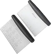 ALLTOP Bench Scraper & Chopper - Baking Essentials,Stainless Steel Blade Knife,Ideal Kitchen Tool for Home Baking and Meal Prep, Bread Making, Pasta,Pastry,Dough and Cake - Set of 2 Pack