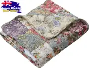 Greenland Home Blooming Prairie Throw Blanket Quilt Cotton Multicolor Patchwork