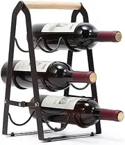 Countertop Wine Rack, Tabletop Wood Wine Holder for 6 Bottle Wine, 3-Tier Classic Design, Perfect for Home Decor, Bar, Wine Cellar, Basement, Cabinet, Wine Rack Organizer for Kitchen Storage