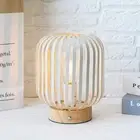 JHY DESIGN Dimmable Touch Bedside Table Lamp Metal Cage LED Lantern Rechargeable